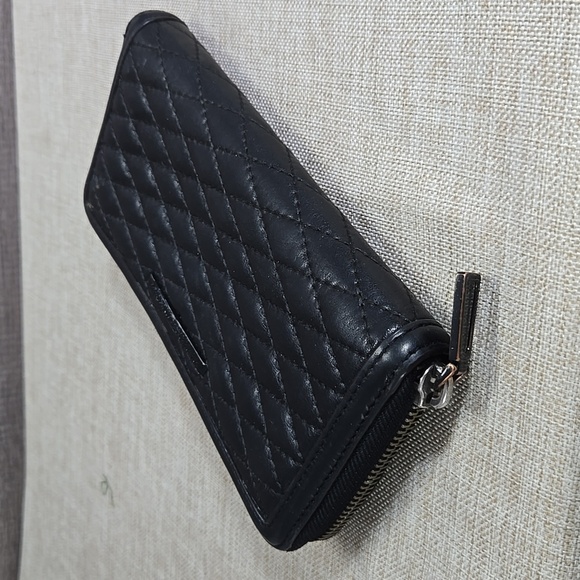 Rebecca Minkoff Quilted Black Leather Zip Around Wallet - Picture 5 of 10